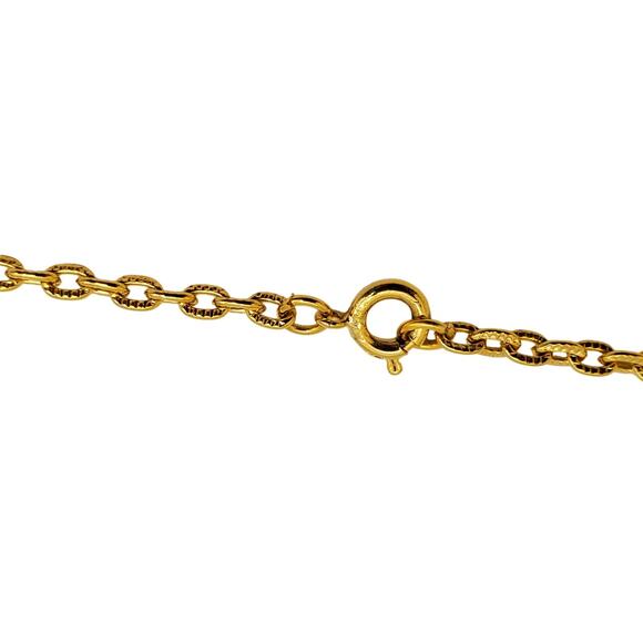 Brutalist Cross Pendant Necklace Gold Tone Chain Horse Nail Christian Religious - Picture 5 of 8